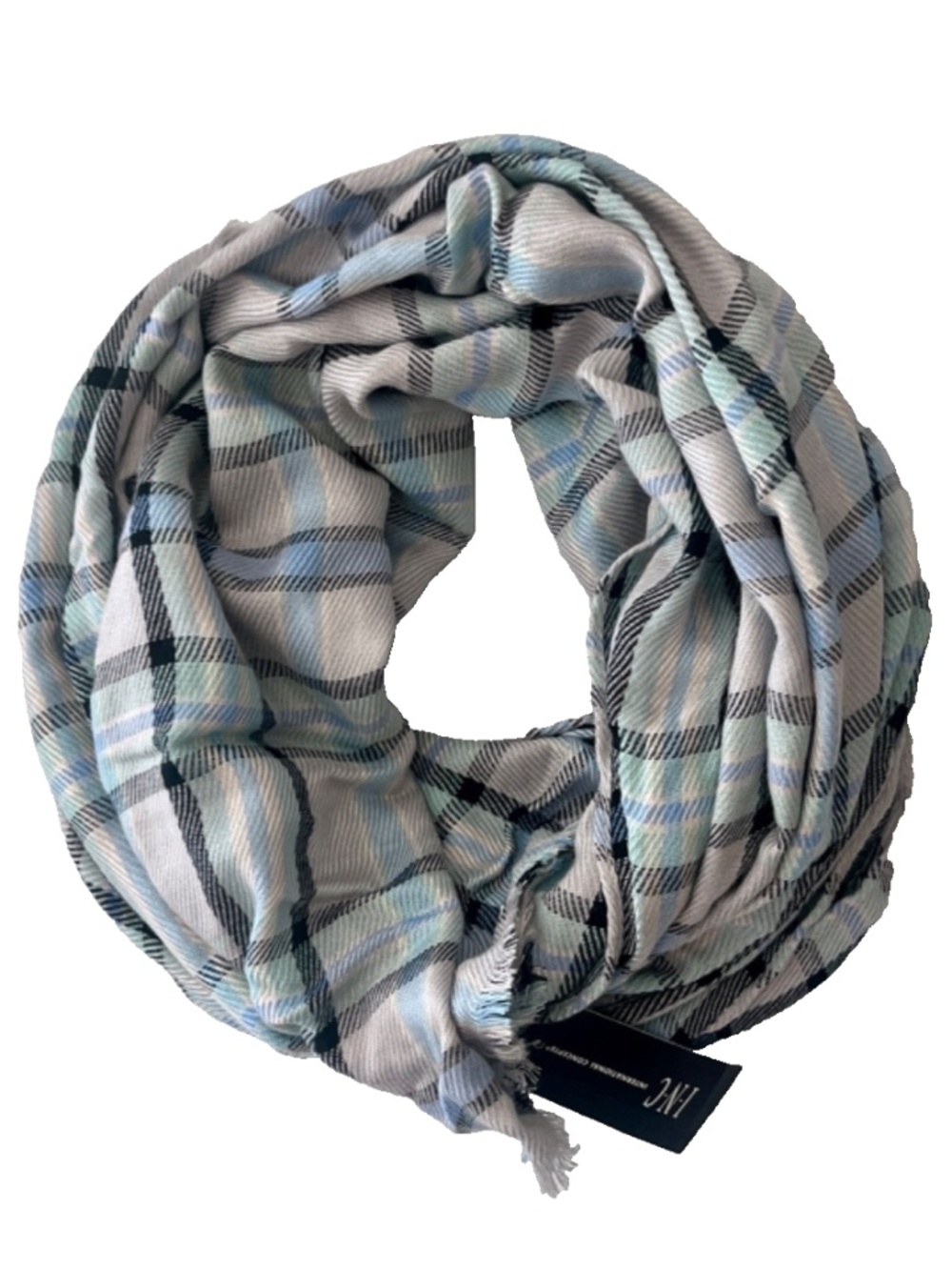 (NWT) INC International Concepts Women's Plaid/Check Blue Scarf OS